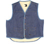 Vintage Roebuck Shearling Denim Vest (Size L)