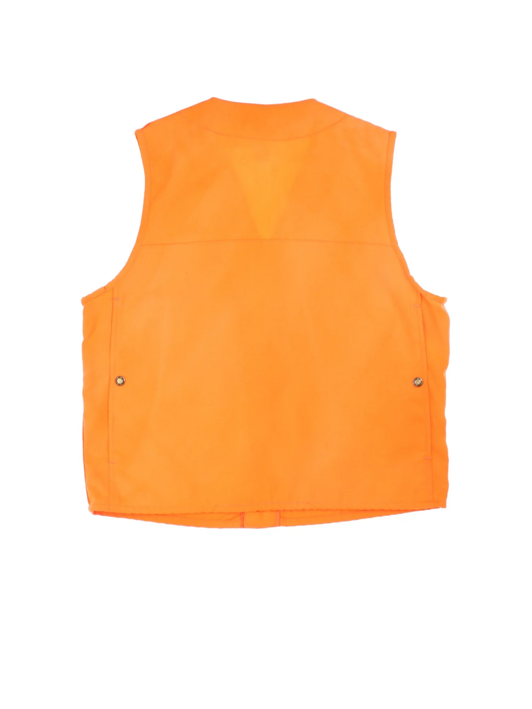 Vintage C.C. Filson Hunting Vest in a orange colourway. Buttons up with a v neck collar and has multiple pockets.