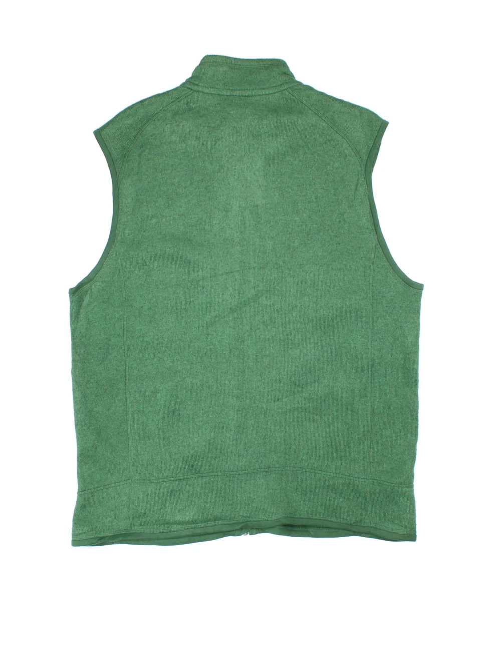 Patagonia Sweater Vest in a green colourway. Zip up closure with multiple pockets, and the logo embroidered on the front.