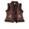 Y2K Floral Faux Fur Vest (Size L)