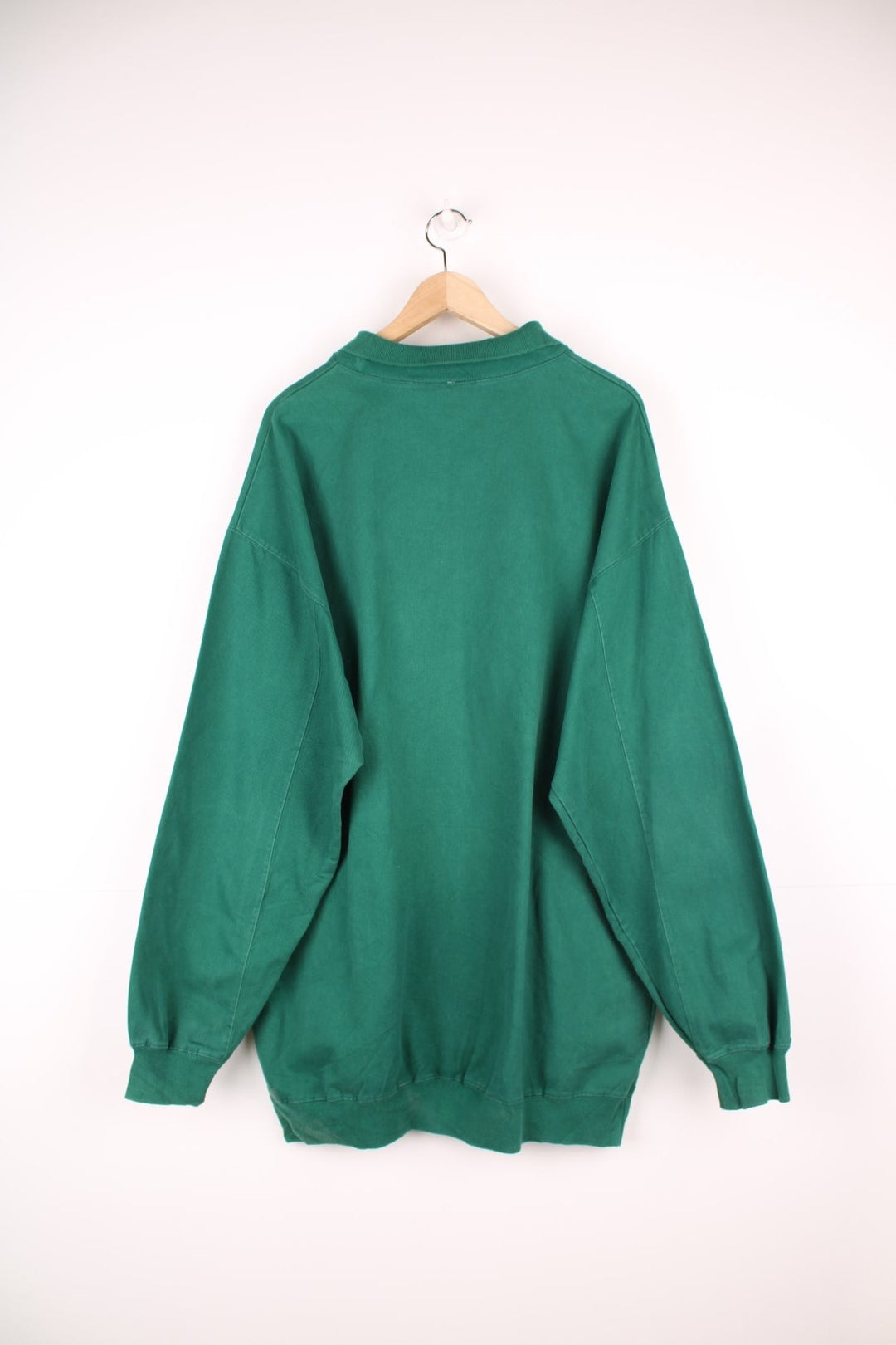 Vintage Disney Originals Mickey Mouse sweatshirt in a green colourway with Mickey embroidered on the front, also has a collar. 