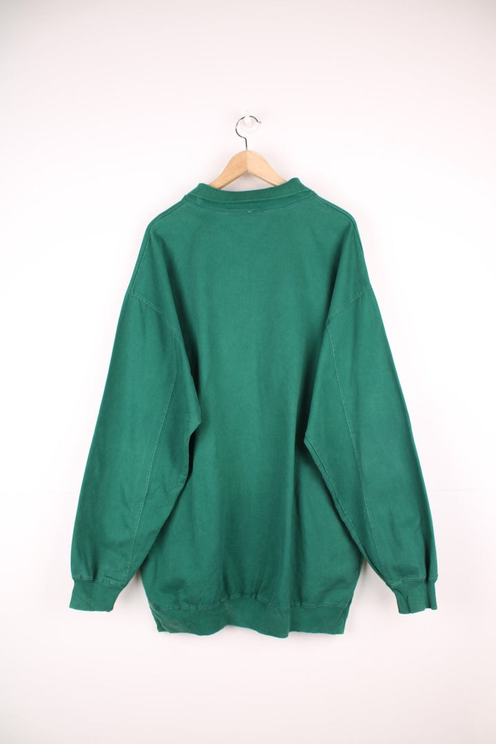 Vintage Disney Originals Mickey Mouse sweatshirt in a green colourway with Mickey embroidered on the front, also has a collar. 