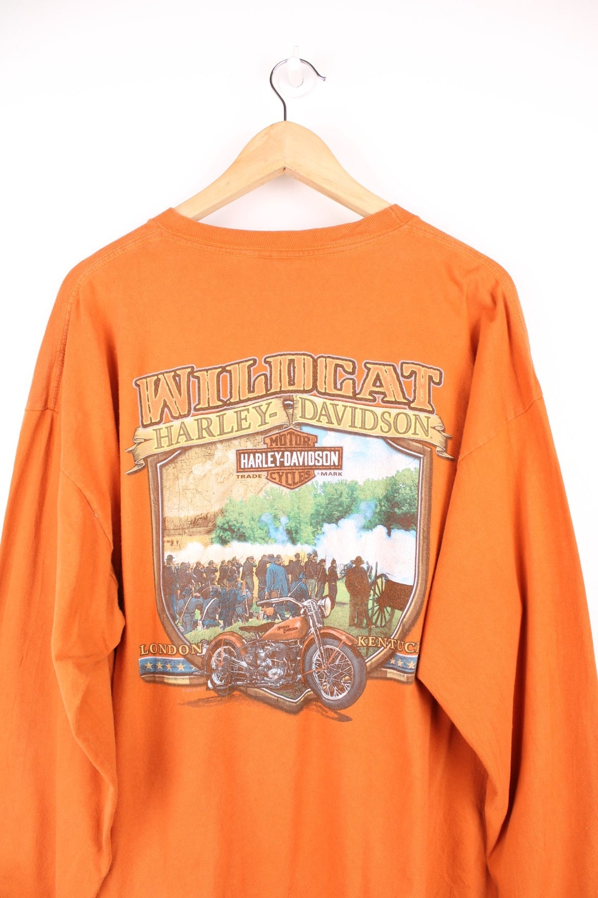 Tシャツ・カットソー IONSEOUL Harley Print Flame Waffle Long Sleeve JE1095 Harley Davidson long sleeve shirt with flame sleeves | Depop