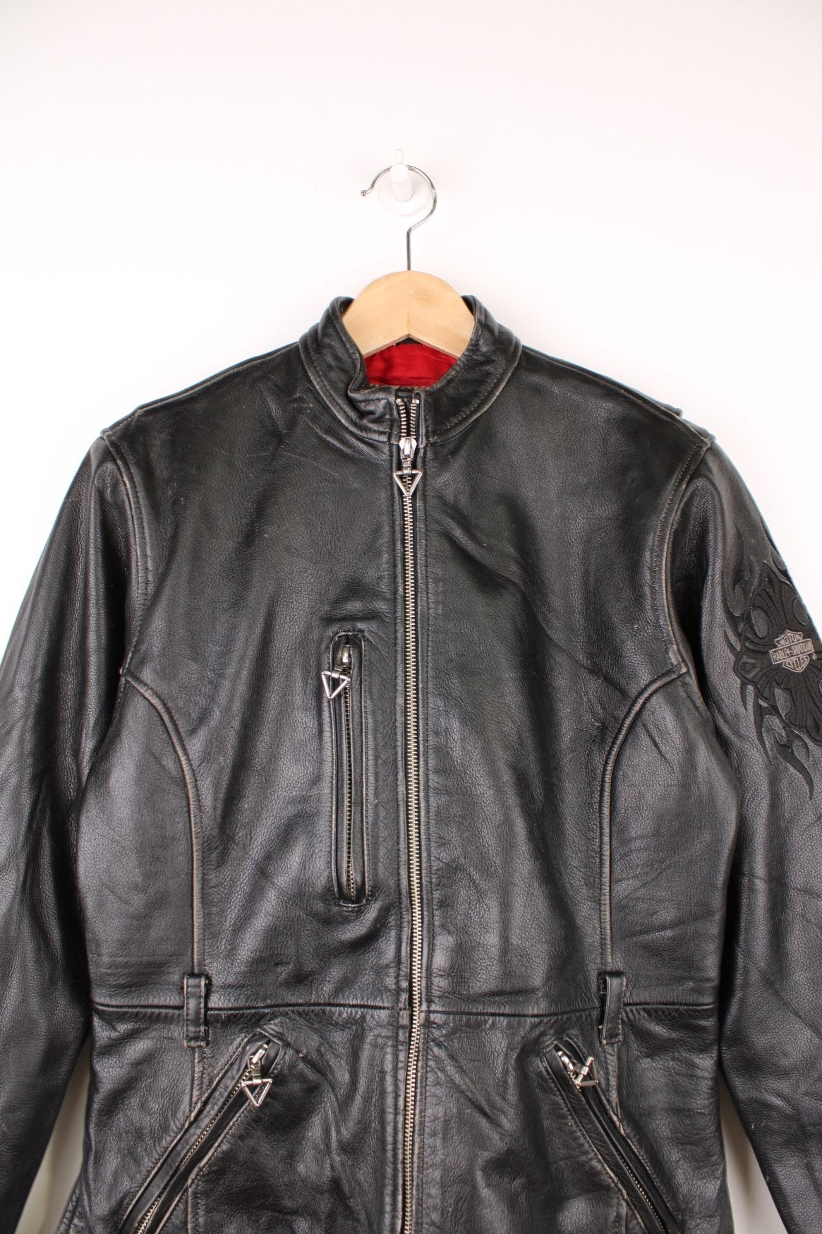 HARLEY DAVIDSON LEATHER JACKET OLD SKOOL VINTAGE DISTRESSED