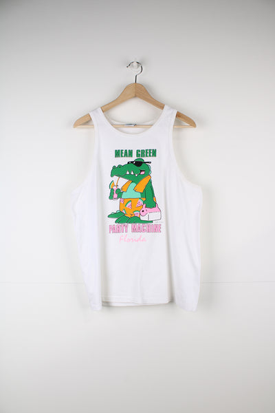 Vintage made in the USA 1987 'Mean Green Party Machine' Florida vest top by Airwaves  