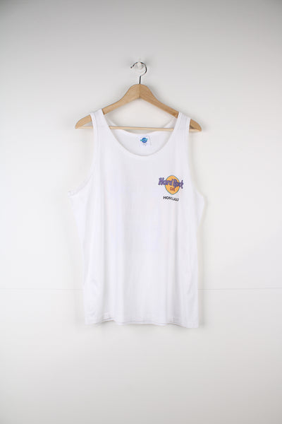 Vintage 80's/90's Hard Rock Cafe Honolulu vest top with printed graphic on the back  