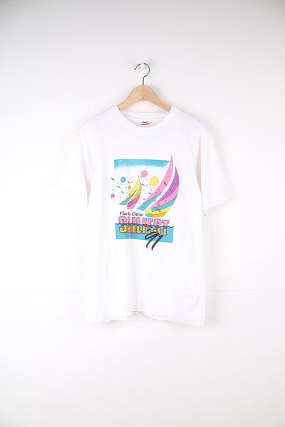 Vintage 1991 made in the USA  Florida Citrus Sail Fest t-shirt by Fruit of Loom with printed graphic on the front and back 