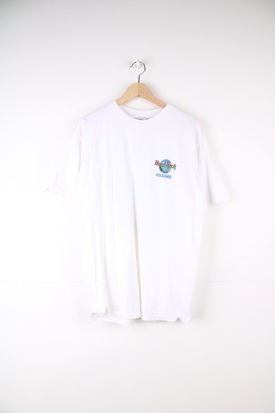 Vintage 90's Hard Rock Cafe Cozumel t-shirt with printed graphic on the front and back  