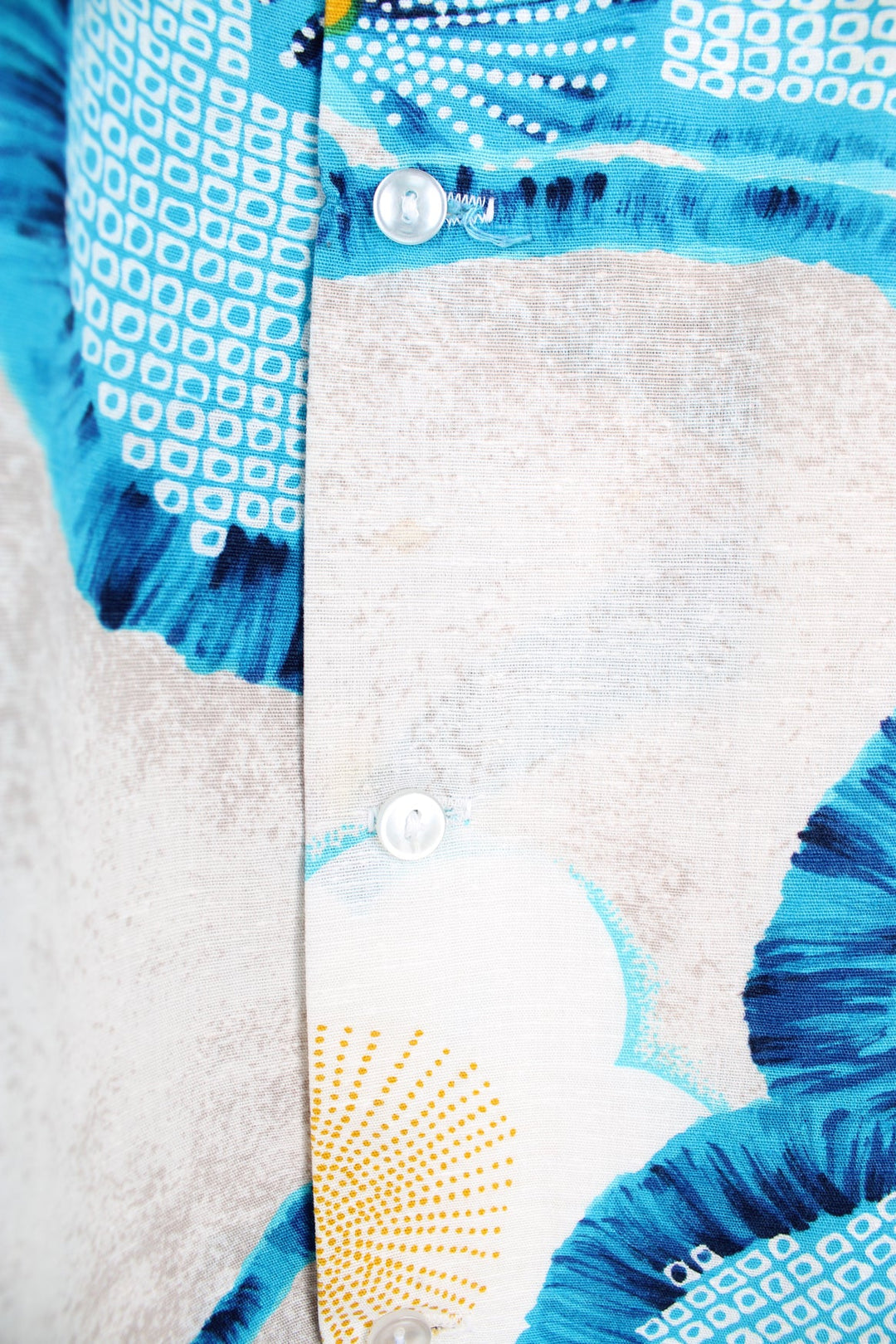 Vintage Mr.Kailua Hawaiian Shirt with blue flower print and chest pocket.
