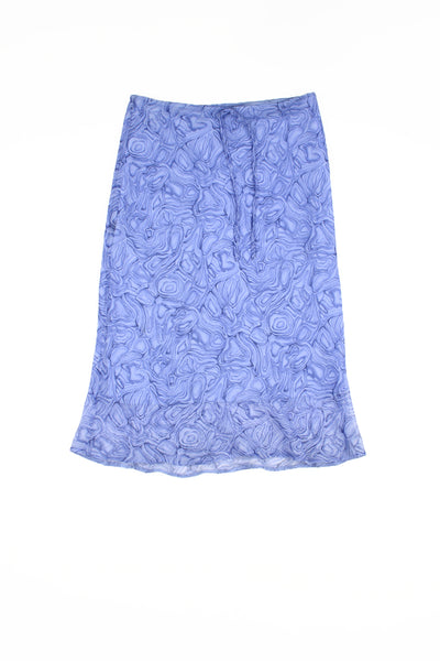Vintage 90's New Look midi skirt in lilac abstract print with an elasticated waist band.  Could be worn mid or low rise depending on preference.