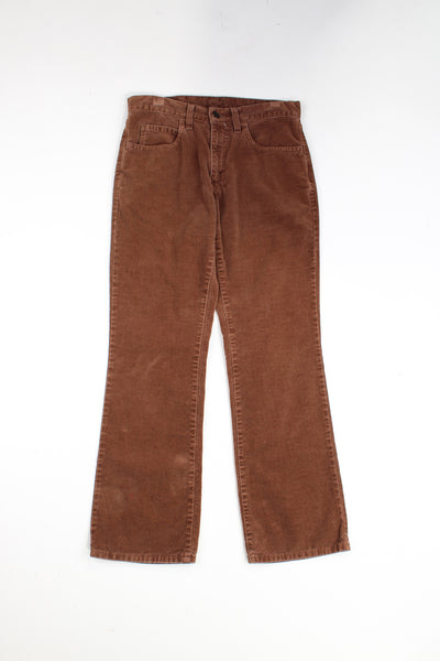 Vintage brown Levi Strauss velvet trousers with white tab on back pocket. Straight leg fit.  good condition - some marks on the legs where the pile of the velvet has been damaged (see photos)  Size in Label:  30 x 30 - Measure slightly smaller on the waist  Our Measurements:  Waist: 29 inches  Leg Inseam: 30 inches