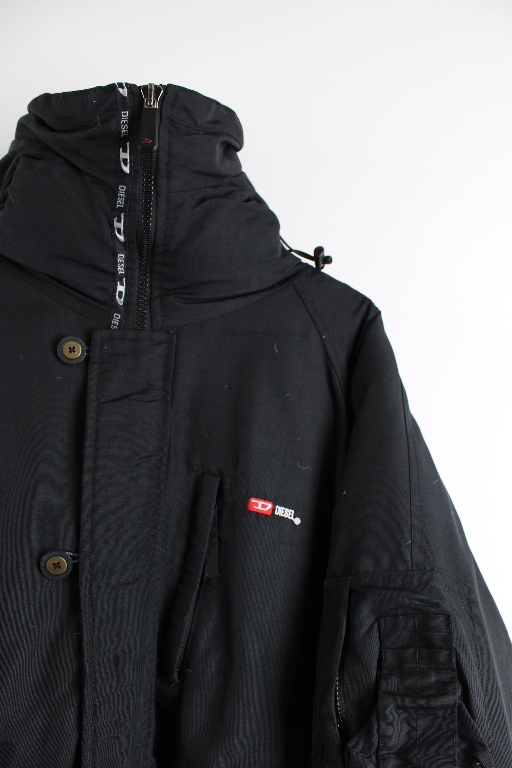 DIESEL 00s black fur hoodie jacket ジャケット・アウター