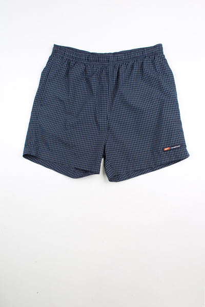Blue Reebok checked shorts with elasticated waist and drawstring. Features embroidered logo on the leg.