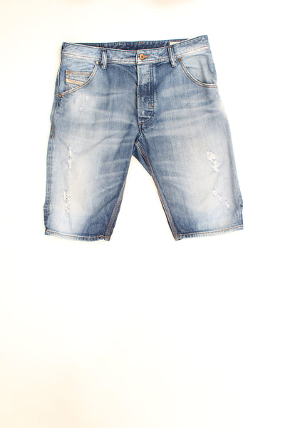 Y2K Diesel blue denim jorts with a distressed details