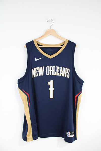Navy blue New Orleans Pelicans Williamson #1 NBA swingman jersey by Nike, with printed lettering