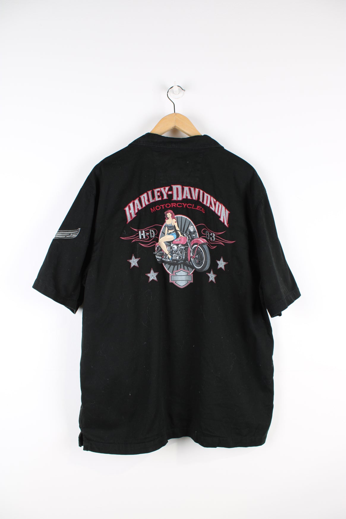 ★Harley Davidson★ Harley Retro Logo Short Sleeve T-Shirt W Harley-Davidson® Women's Metallic Retro Circle Curved Bottom