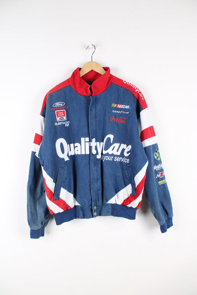 Vintage Ford NASCAR racing jacket by Chase Authentic's with embroidered badges details and sponsors 
