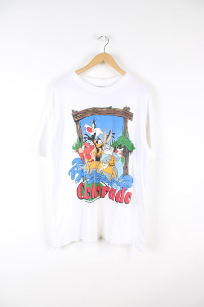 Vintage 1994 Looney Tunes single stitch t-shirt with Colorado graphic on the front.  good condition - faint mark on the front.  Size in Label:  Mens L