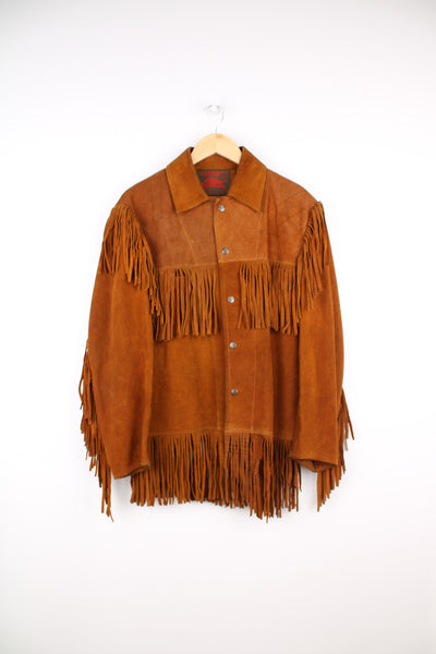Vintage 1970's/80's El Torro Bravo suede jacket with fringe details on the front, shoulders and down both sleeves
