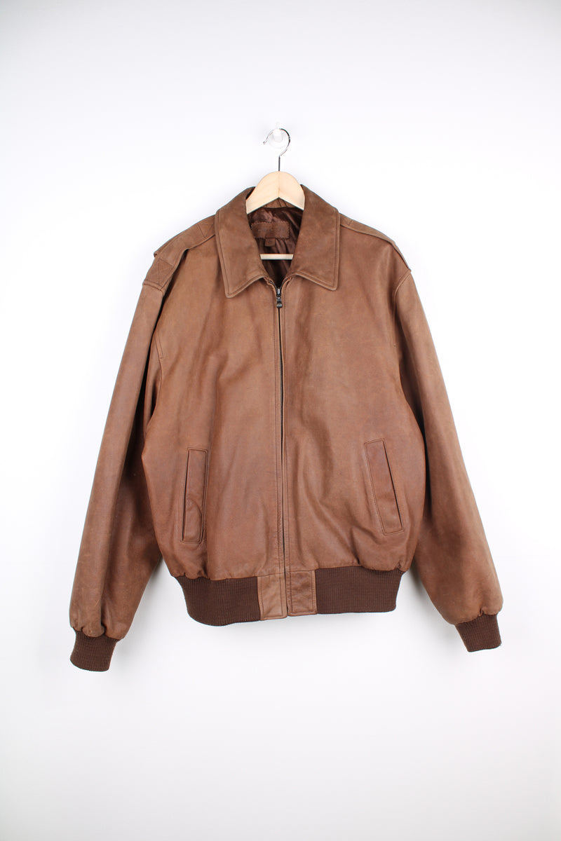 90s A-2 real leather 濡らす bomber jacket vtgd