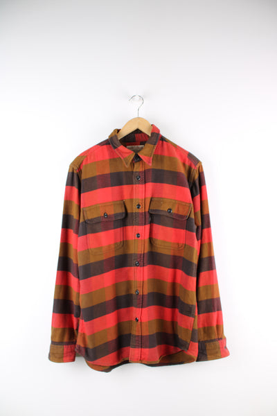 Vintage Filson Garments red plaid cotton shirt, features double pockets