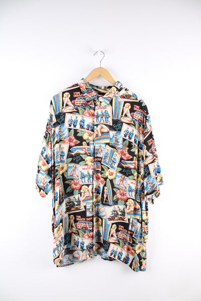The Beach Boys, Reyn Spooner 2002 Hawaiian style 'surfer girl' all over graphic button up shirt 