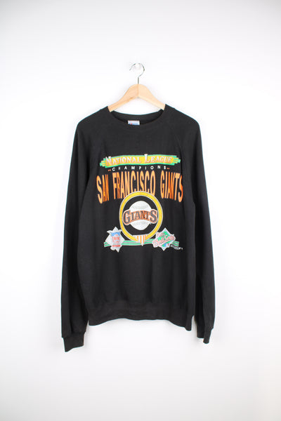 Vintage 90's National League Champions World Series 1989 San Francisco Giants sweatshirt with printed team logo on the front. Made by Hanes. good condition - black colour is slightly faded and there is some cracking to the graphic (see photo) Size in Label:  Mens XL - Measures more like a L