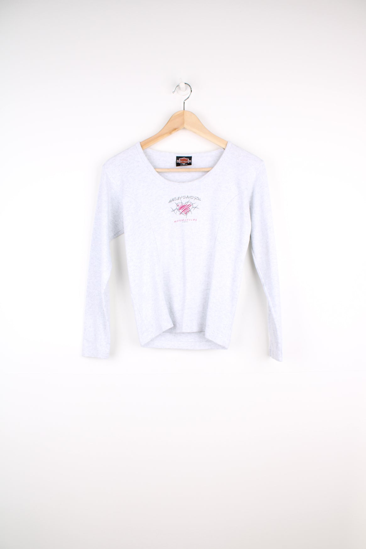 ◆Harley Davidson◆ Iconic Logo Long Sleeve T-Shirt White HH Vintage HARLEY DAVIDSON 1999 Jones Hot Springs Arizona Long