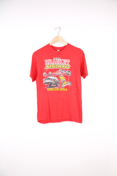Vintage 1978 AHRA Bracket Nationals graphic t-shirt. Red fitted single stitch tee with print on the front. good condition - cracking to the graphic Size in Label: Mens XS