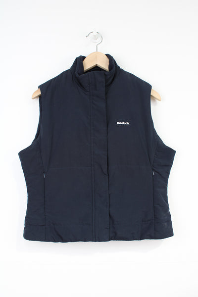 Reebok Athletic Department fleece Gilet with full zip, pockets and embroidered logo on chest