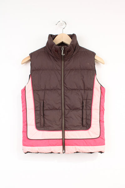 00's Juicy Couture, pink and brown style full zip gilet, with signature J zipper 