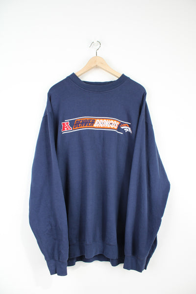 NFL Denver Broncos blue crewneck sweatshirt with embroidered logo
