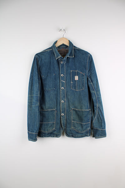 Vintage Diesel denim chore style button up jacket with utility pockets and embroidered logo on the chest.  good condition  Size in label:  Women's S