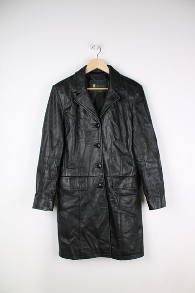 Vintage 90's Lakeland black leather jacket. Mid length and closes with buttons down the front. good condition  Size in Label:  No Size - Measures like a men's S