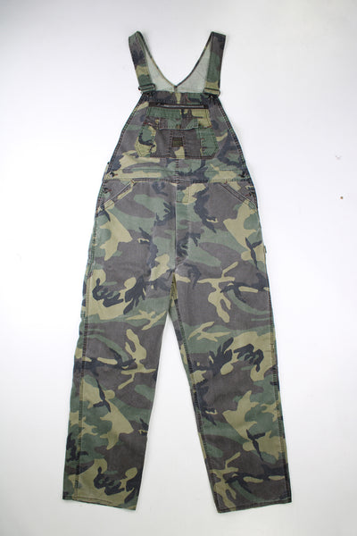 Vintage Liberty camouflage print, carpenter style dungarees. good condition Size in Label: No Size Label - Measures like a mens size L