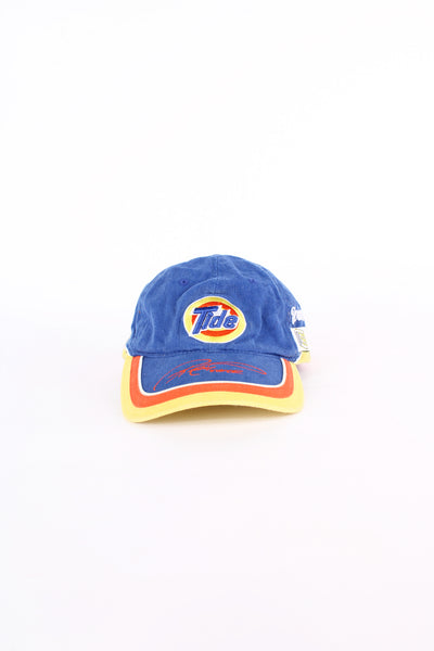Vintage NASCAR x Ricky Craven blue and orange baseball cap by Chase Authentics, features embroidered 'Tide' sponsor and adjustable strap at the back