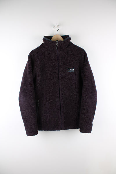 Vintage Rab Classic deep purple double pocket, zip through fleece. Features embroidered logo on the chest