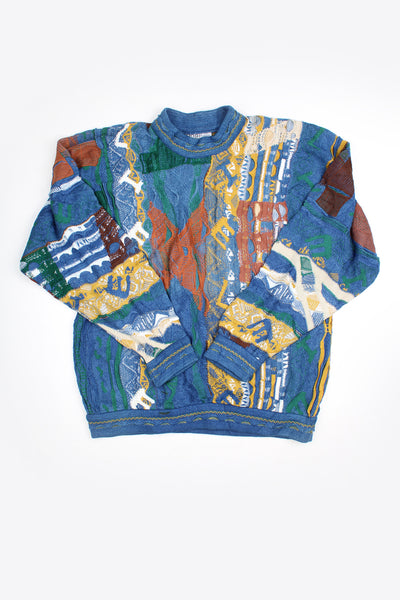 Vintage 90's Coogi Blues, made in Australia 3D knit / patterned crewneck jumper 
