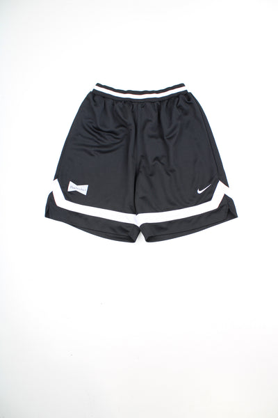 Black Nike basketball style shorts with printed Budweiser logo on the leg and embroidered Nike swoosh on the other. Features elasticated waistband. good condition Size in Label: Mens M