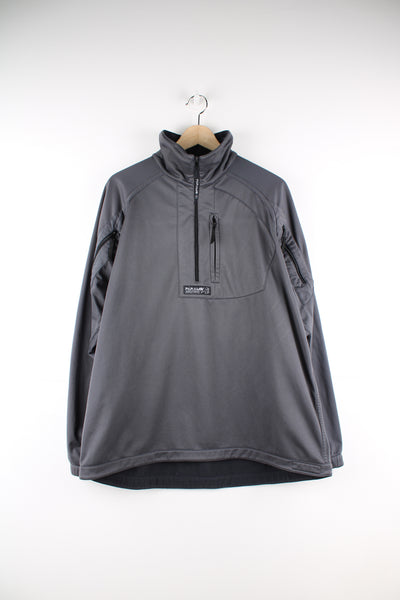 All grey Paramo Parameta S reversible pullover fleece/sweatshirt with 1/4 zip and embroidered logo 