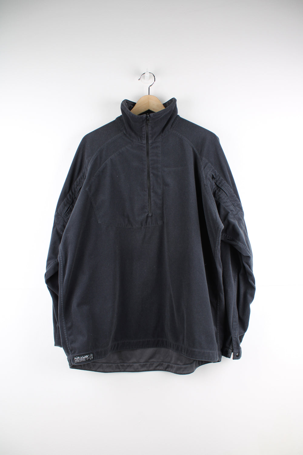 All grey Paramo Parameta S reversible pullover fleece/sweatshirt with 1/4 zip and embroidered logo 