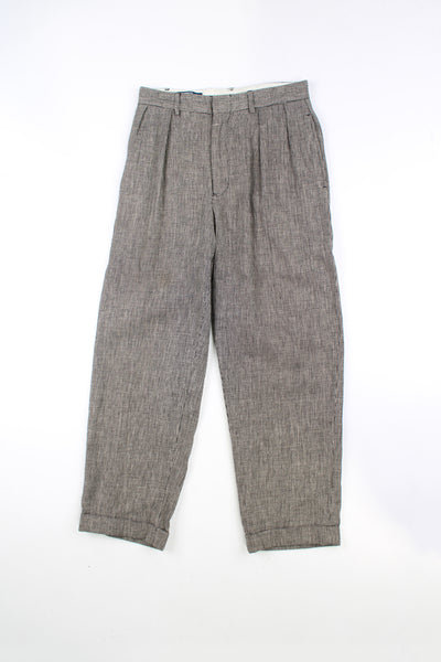 Vintage Polo by Ralph Lauren black and cream high-waisted tweed trousers 