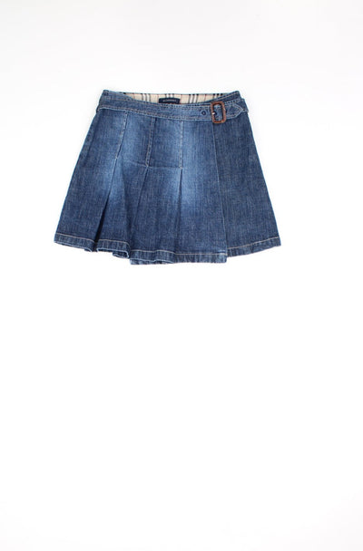 Vintage Y2K pleated denim mini skirt by Burberry.    good condition - faint mark on the front  Size in label:   10 - Measures like a Womens XXS 