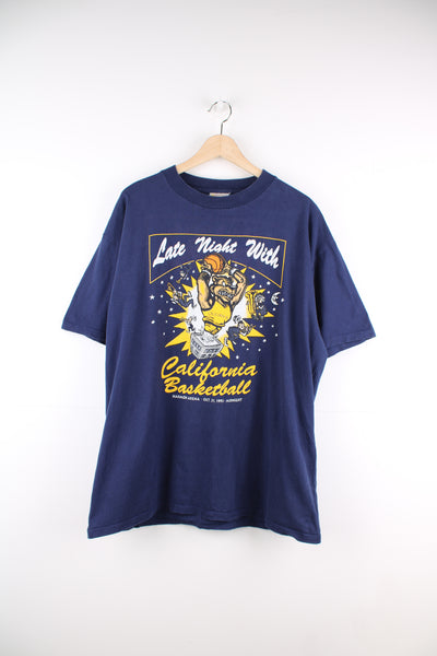 Vintage California University Basketball Team 'Golden Bears' single stitch t-shirt with printed sponsor 'Power Bar' on the back