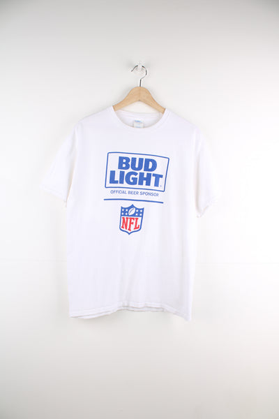 Bud Light official beer sponsor of the NFL simple graphic t-shirt in white 