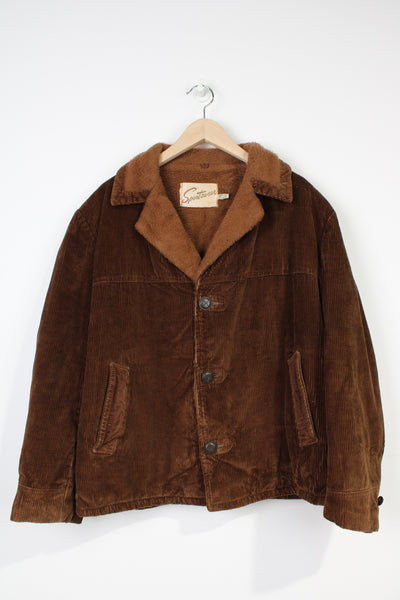 Vintage looks like 70's 'Sportswear' brown corduroy button up coat