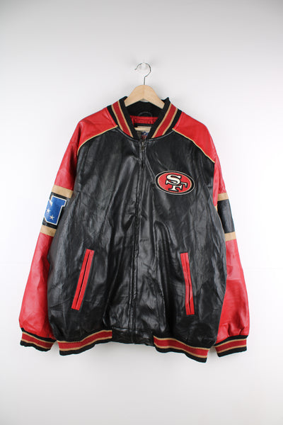 Vintage 00's 49ers leather bomber/ varsity jacket by NFL.
