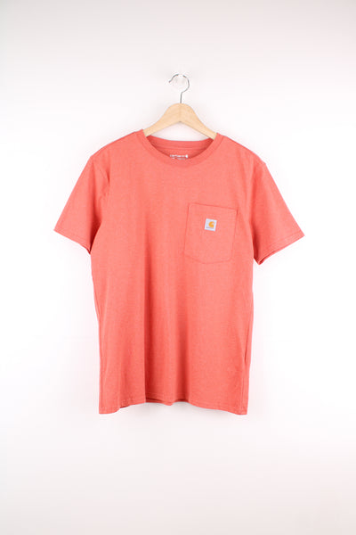 Faded red Carhartt loose fit t-shirt with branded pocket  