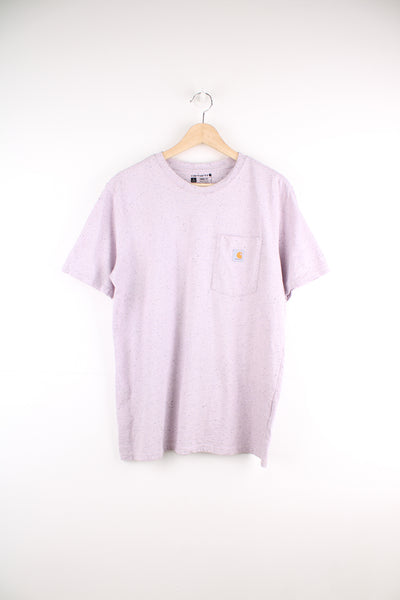 Lilac Carhartt loose fit t-shirt with branded chest pocket
