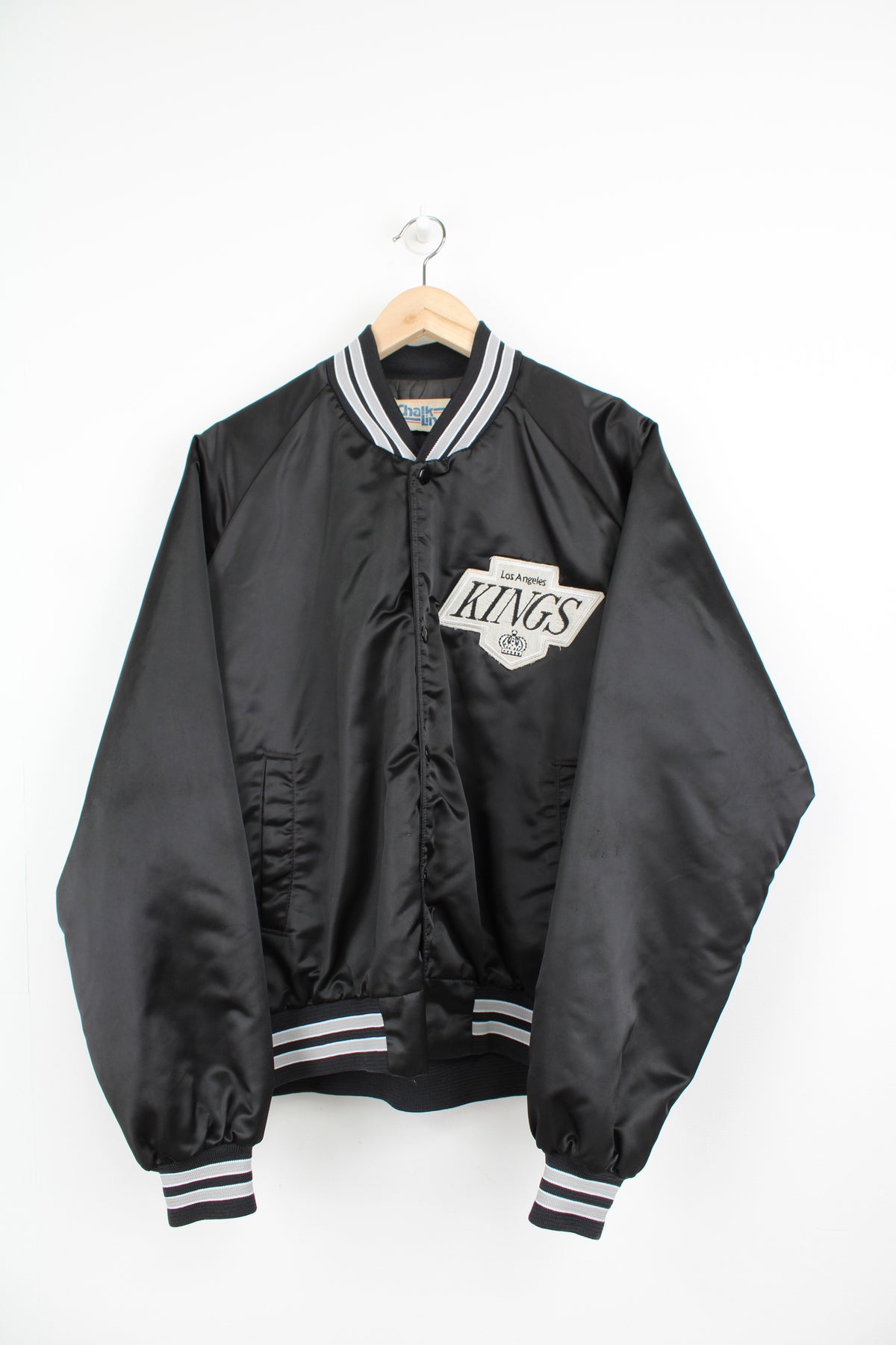Los Angeles Kings Black Satin Varsity Jacket